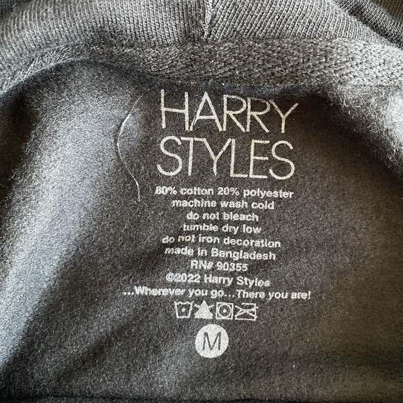 NWOT Harry Styles Medium Love On Tour House Black Hoodie Sweatshirt Floral - Picture 11 of 11